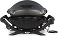 Barbecue électrique Q2400 avec support tablettes surface cuisson 54 x 39 cm fonte aluminium gris