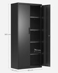 Armoire rangement acier 5 niveaux 40x80x180 cm portes doubles serrure