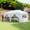Tonnelle pliante 3x6 m avec parois latérales sac transport blanc