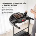 Tapis de course pliable 1500W 14 km/h inclinaison manuelle surface 40 x 110 cm 12 programmes LCD capteur pulsations