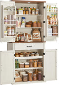 Buffet haut cuisine rangement armoire vaisselier 1786 mm tiroir placards étagères réglables BBK364W02