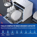 Mini lave vaisselle comptoir 5+1 programmes réservoir 5 L contrôle tactile écran LED blanc noir