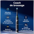 Brosse dents électrique iO 6 noire 5 modes capteur pression écran interactif 2 brossettes étui voyage