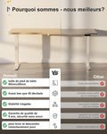 Bureau assis debout électrique 160x80 cm hauteur réglable mémoire anti collision
