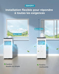 Climatiseur mobile 9000 BTU 26 kW télécommande 4 en 1 silencieux LED minuterie 24h surface 25 m²