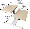 Table de lit médicale roulettes forme C tablette réglable usage lit handicapés double