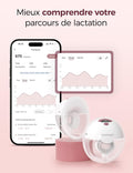 Tire lait électrique M5 mains libres contrôle app 3 modes 9 niveaux téterelle 24 mm rouge lot 2