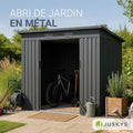 Abri métallique M gris foncé fondation porte coulissante verrouillable jardin stockage