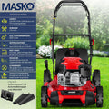 Tondeuse essence 5 en 1 roue motrice largeur coupe 51 cm mulching éjection latérale hauteur réglable