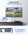NVR PoE 8 canaux 4K avec disque 2 To compatible caméras 16 MP
