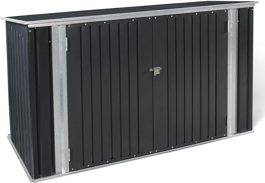 Abri de jardin métal verrouillable multi rangement stockage vélos outils poubelles