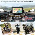 Écran moto CarPlay Android Auto 7 pouces étanche double Bluetooth
