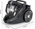 Aspirateur sans sac silencieux 59 dB consommation basse filtration haute efficacité 12 m Silence Force Cyclonic