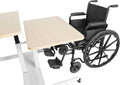 Table de lit médicale roulettes forme C tablette réglable usage lit handicapés double