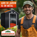 Abri jardin métal 2 m2 200x135x190 cm porte coulissante anthracite