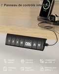 Bureau assis debout électrique 160x80 cm hauteur réglable mémoire anti collision