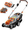Tondeuse gazon sans fil 40 V 43 cm 40 L hauteur réglable avec batteries et chargeur