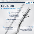 Ensemble haltères musculation 3 en 1 60 kg avec barre longue et curl