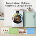Lave linge autonome CFP03EW100W-FR 10 kg classe A-10% soin vapeur moteur BLDC Woolmark panneau tactile blanc