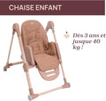 Chaise haute évolutive bébé 0 à 40 kg hauteur réglable pliage compact