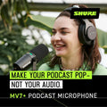 Microphone podcast USB C XLR auto level filtre anti pop réverbération