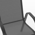 Salon jardin Madrid table 150 cm 6 chaises empilables gris anthracite