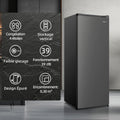 Congélateur armoire CSD208D4E 177L silencieux 39dB acier noir pieds réglables porte réversible