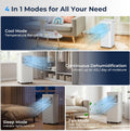 Climatiseur mobile 9000 BTU 4 en 1 déshumidificateur mode sommeil silencieux kit fenêtre télécommande 35 m²
