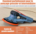 Ponceuse excentrique 150 mm 350 W 7 vitesses avec disques et mallette
