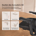Chaise bureau ergonomique Doro C300 accoudoirs 3D soutien lombaire dynamique dossier réglable noir