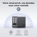 NAS bureau 2 baies DXP2800 Intel N100 8 Go DDR5 25 GbE M.2 NVMe HDMI 4K stockage réseau