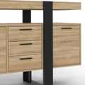 Buffet 180 cm 4 portes 3 tiroirs bois noir