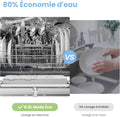 Lave vaisselle compact TD602E-W pose libre écran LED 65L blanc 47 dB