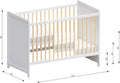 Lit bébé évolutif 120x60 cm bois de pin avec barrière