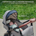 Poussette 3 en 1 ESME avec porte bébé I Size système voyage pliable nouveau né jusqu’à 4 ans beige