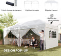Tonnelle pliante 3x6 m avec parois latérales sac transport blanc