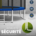 Trampoline 244 305 366 427 cm avec filet échelle housse ancrage charge 150 kg