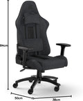 Fauteuil gaming tissu coussins mémoire forme gris noir