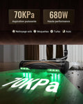 Aspirateur balai sans fil 70 Kpa 680 W 70 min pliable autoportant