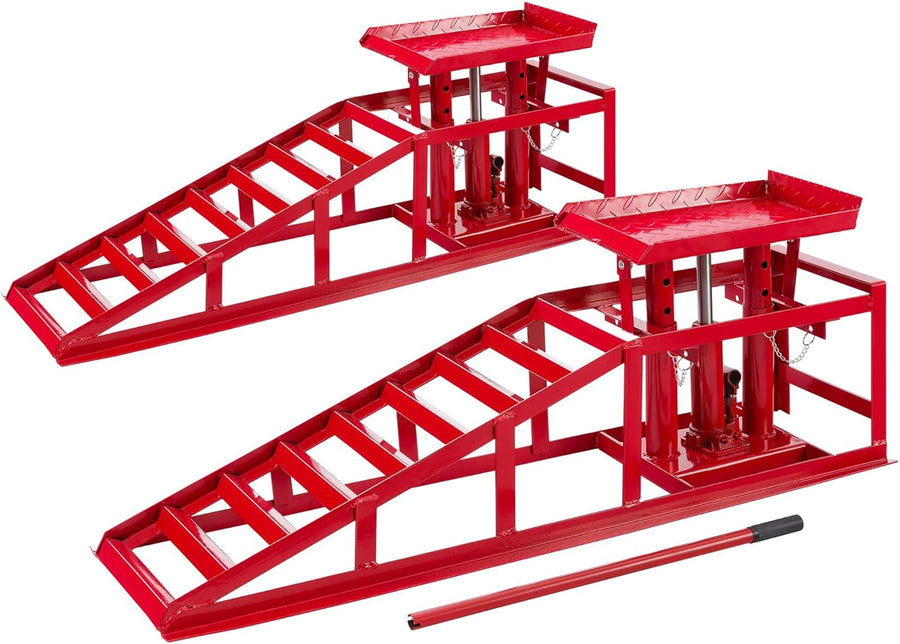 Lot 2 rampes accès avec cric hydraulique 2T hauteur réglable