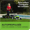 Tondeuse gazon sans fil 48 V 46 cm sac 55 L avec batteries et chargeur