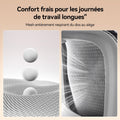 Chaise bureau ergonomique maille support lombaire accoudoirs relevables gris blanc