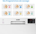Lave vaisselle compact TD602E-W pose libre écran LED 65L blanc 47 dB