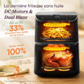 Air fryer 10,8 L céramique double stack 3 niveaux 7 fonctions