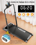 Tapis de course 6 en 1 pente 1 à 12% vitesse 12 km/h colonne télescopique 115 cm moteur 25 HP compact portable