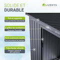 Abri métallique M gris foncé fondation porte coulissante verrouillable jardin stockage