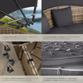 Bain de soleil modulable résine tressée pare soleil coussins inclus