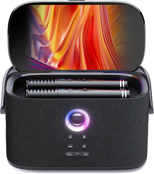 Enceinte karaoké écran 2 micros sans fil 140 W WiFi HDMI TV