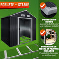 Abri jardin métal 2 m2 200x135x190 cm porte coulissante anthracite