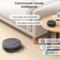 Robot aspirateur M210P 2200Pa mince silencieux 6 modes auto charge WiFi Bluetooth 120 min idéal poils animaux sols tapis